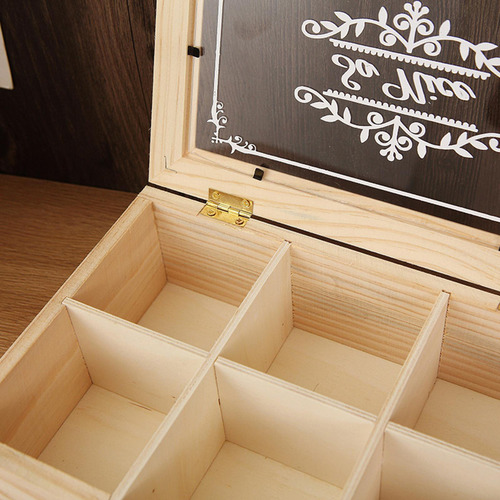 Caja De Té De Madera Con Ventana De Acrílico Transparente,