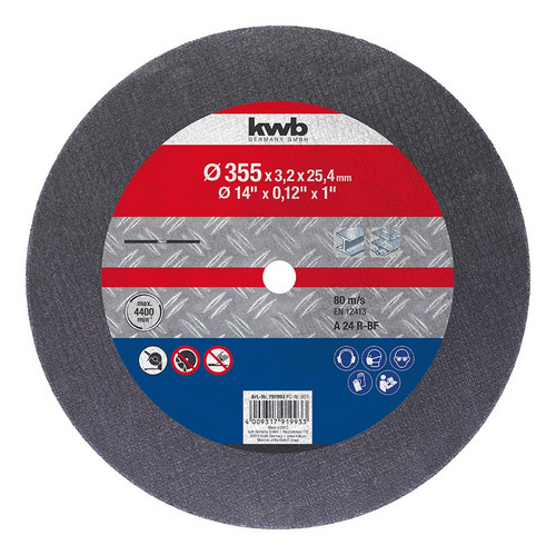 Disco Corte P/metal 355x25,4mm Kwb 791993 Color Gris oscuro