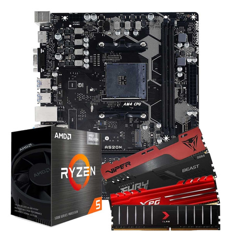 Kit Upgrade Gamer Amd Ryzen 5 5600g + A520m + 16gb Ram Ddr4