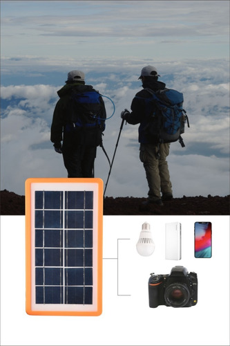 Imagen 4 de 6 de Cargador Panel Solar Usb Celular 7 5v Carga Portatil Camping