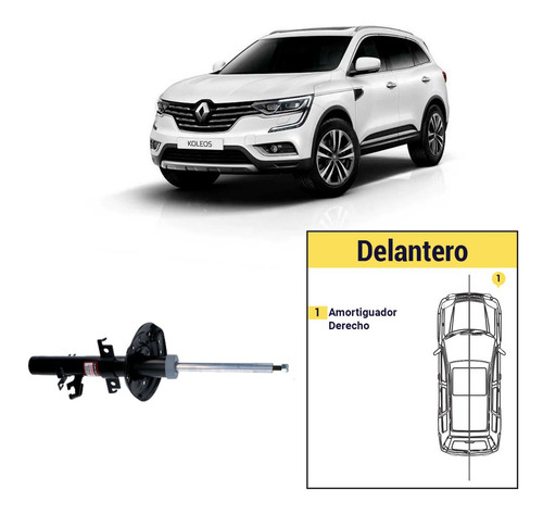 Amortiguador Delantero Derecho Renault Koleos 2017 Gas