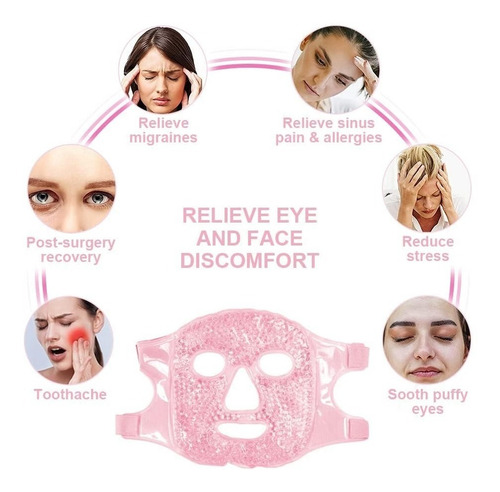 Imagen 3 de 8 de Máscara Gel Frío Rostro Ojeras Estrés Migraña Hinchazón