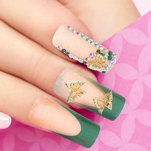 24 Pegatinas Reutilizables Para Uñas: Purpurina Para Ataúd C