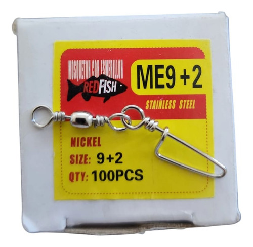 Mosqueton Con Esmerillon Me9+2 Red Fish Caja 100 Unidades
