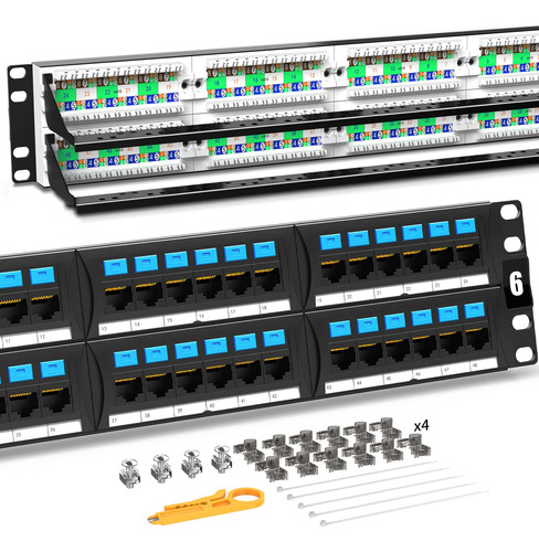 Ampcom Supreme Series Cat6 - Panel De Conexion De 48 Puertos