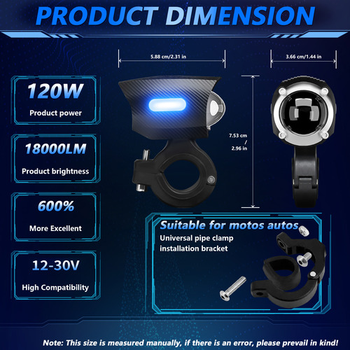 Luz De Conducción De Motocicleta, Luces Led Impermeables 120