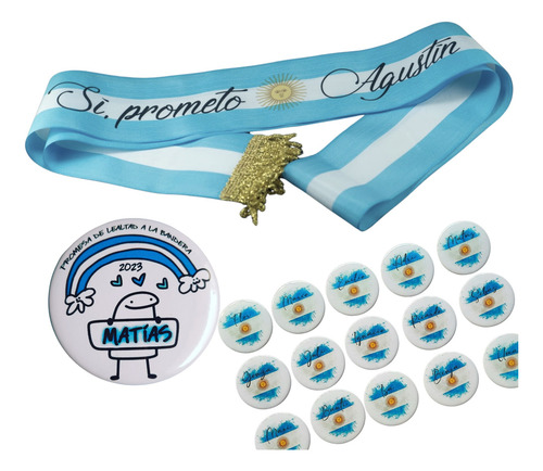 Promesa A La Bandera Banda+ Pin Prendedor 38 Mm X Mayor