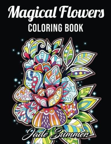 Book : Adult Coloring Book 50 Relaxing Flower Designs With.