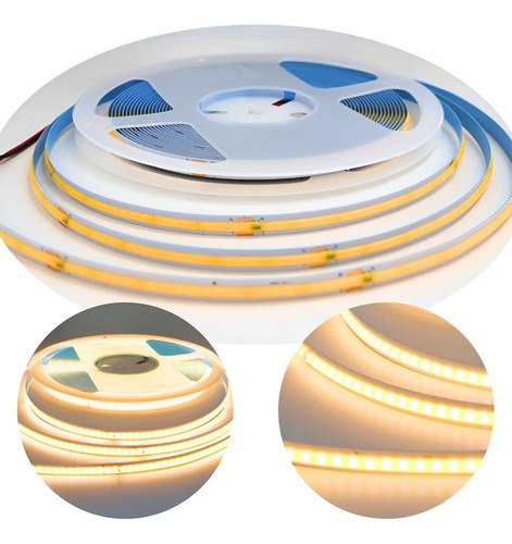 10m Fita Led Cob 288led/m Direta Energia Para Perfi Luz Branco-quente Tensão de operação