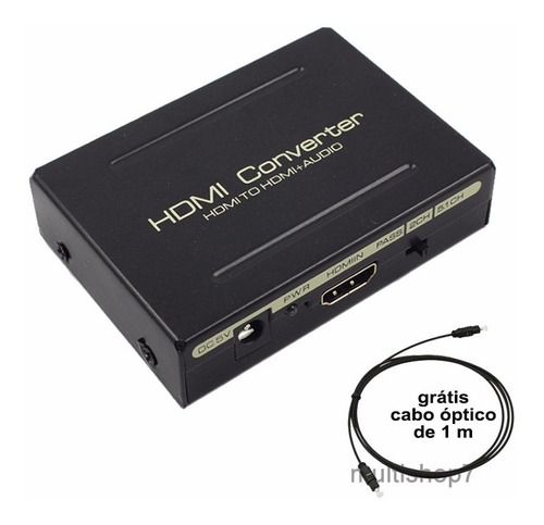 Adaptador Extrator De Audio Hdmi Spdif Optico 5.1ch + 2 Rca