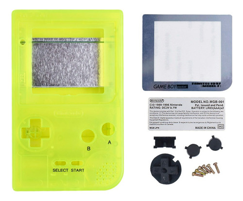 Carcasa Para Game Boy Pocket(gbp) Amarillo Neón Fluor(clear)