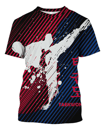 Playera De Judo Unisex 3d Taekwondo Impresión Manga Corta