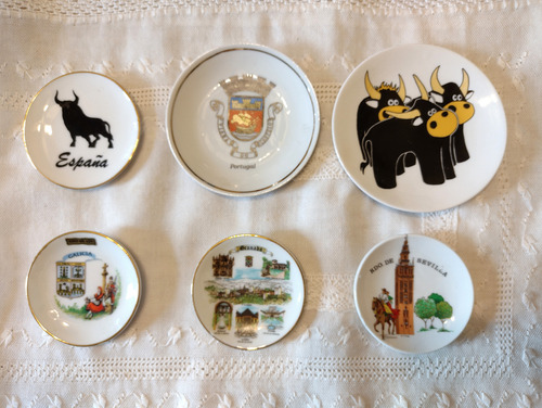 Plato Platito Adorno Sevilla España Deco Souvenir, 1 Unidad Blanco Sevilla (Usado)