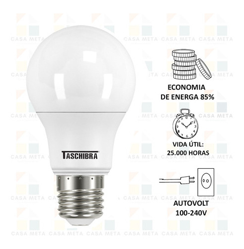 Lâmpada De Led Prime Bulbo A60 Tkl 15w E27 Taschibra 6500k