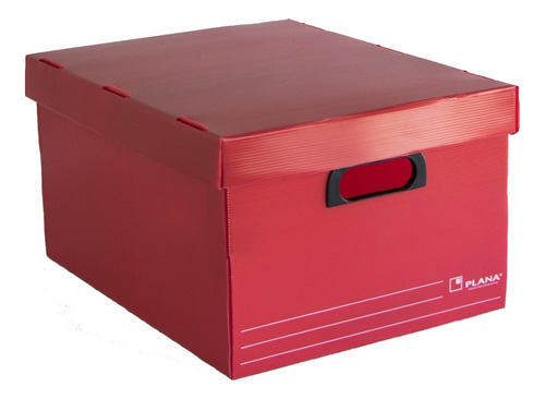 Caja Plástica Con Tapa 45.5 X 35.5 X 25.5 Cm Color Rojo