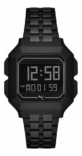 Reloj Hombre Puma P5017 Cuarzo Pulso Negro En Acero