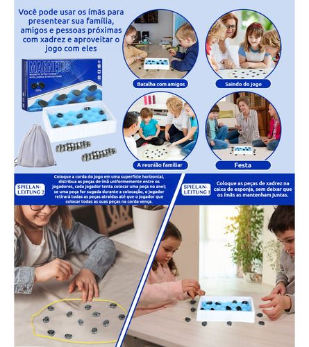 Kit 20 Peças Jogo De Xadrez Magnético 5 Modelos Ímãs De Jogo