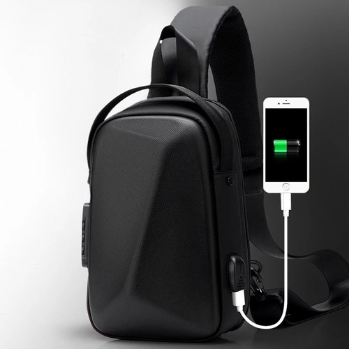 Bolso Impermeable Antirrobo Con Carga Usb For Hombres