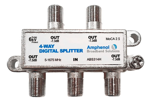 Amphenol De 4 Vias Divisor Coaxial Digital Moca 2.5 Abs314h