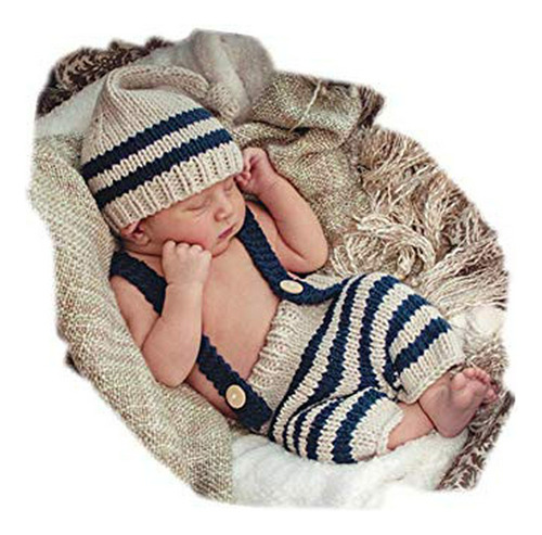 Conjunto De Fotografía Para Bebés Recién Nacidos: Gorro Y Pa