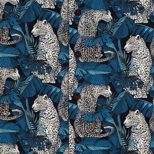 Camisa Hawaiana Para Hombre Estampado Jaguar De Algodón