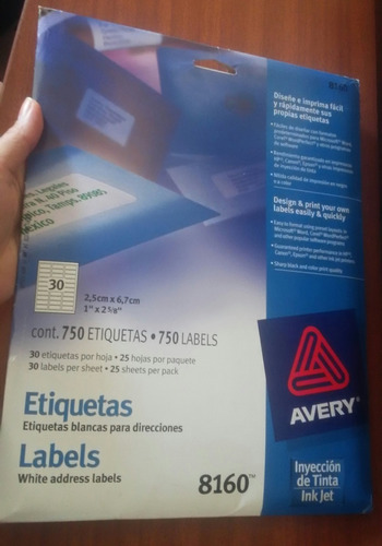 Etiquetas Mercería Arte Avery Autoadhesiva Escolar Papelería