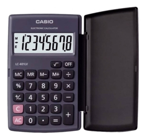 Calculadora Casio De Bolsillo Con Tapa De 8 Dígitos Lc-401lv