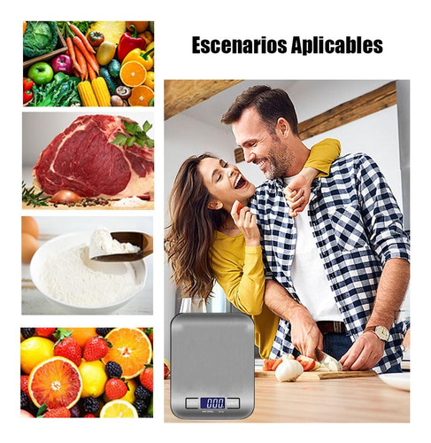 Báscula Cocina Digital Usb Recargable, Báscula De Acero
