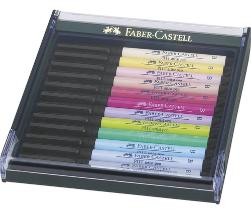 Faber-castell   tonos Pastel Pitt Punta De Pincel (12 unid