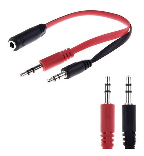 Cable Pc 3.5mm Plug 2 Macho 1 Hembra 