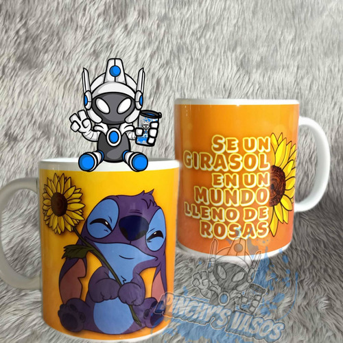 Taza Personalizada Stitch Girasol Mod002