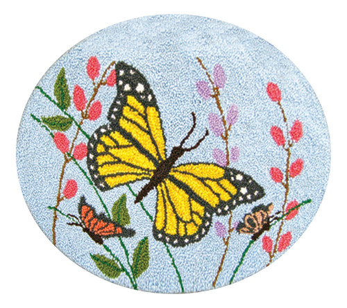 ) Diy Kits De Hilo De Ganchillo Alfombra De 15x15 Mariposa