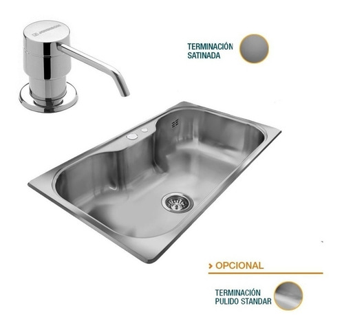 Pileta Bacha Johnson Acero Luxor Si85a Sta Dosificador Promo