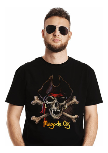 Polera Mago De Oz Calavera Pirata Metal Impresión Directa