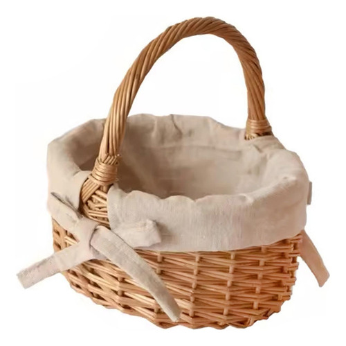 Mini Cesta Tejida Con Asa, Cesta De Mimbre Para Picnic,