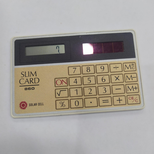 Antigua Calculadora Solar Tarjeta Slim Card Funciona (Usado)