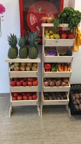 Verdulera / Frutera De 3 Niveles De Madera