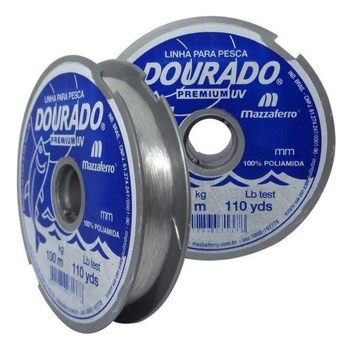 Linha Mono Dourado Premium 0,40mm 17,2lbs 100m - Mazzaferro