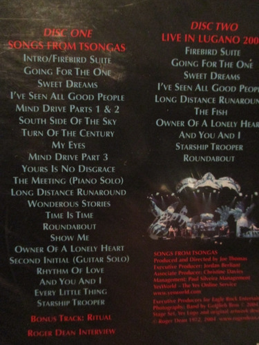 Yes - Songs From Tsongas - Yes 35th Anniversary Concert)
