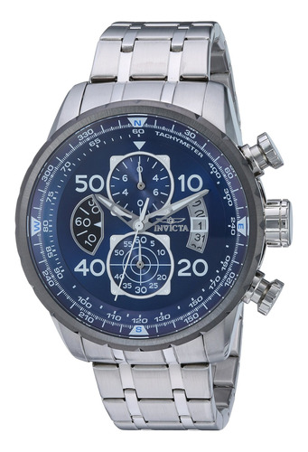 Reloj Hombre Invicta 22970 Cuarzo Pulso Plateado En Acero