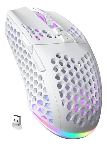 Solakaka Mouse Inalmbrico Blanco Para Juegos Bluetooth Con C