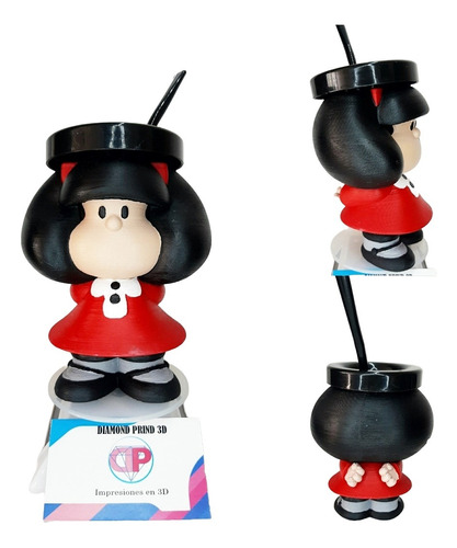 Mate Mafalda Cuerpo Entero, Con Bombilla