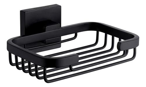 Jabonera Recta Negro Mate Inoxidable Con Kit Instalacion