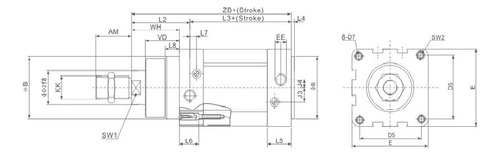 Piston Cilindro Neumatico D/efec Diametro 100 Carrera 450mm
