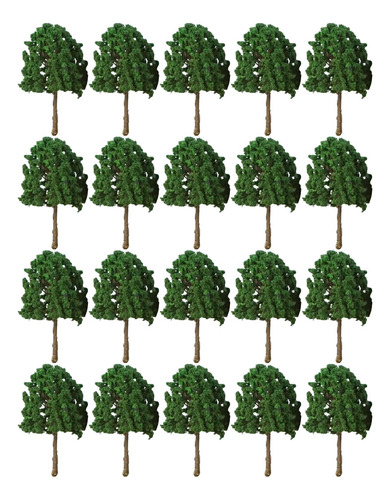20 Pçs 2.95 Polegada Modelo Árvores Cenário Verde Escuro