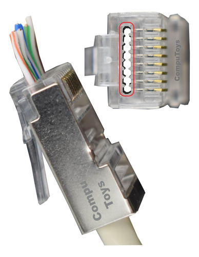 Conector Rj45 Ponchado Facil Sistema Pass Through Computoys