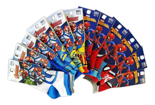 Pack X12 Soquetes Spiderman/avenger Elemento Art.5660