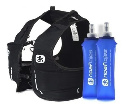 Imagen 5 de 7 de Chaleco Hidratación Negro Noaf Soft Flask Mochila Trail Run