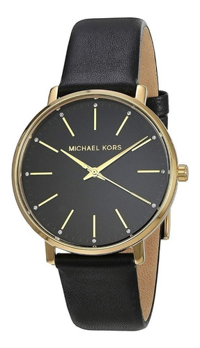 Reloj Michael Kors Pyper Negro Mk2747 Acero Dorado De Mujer