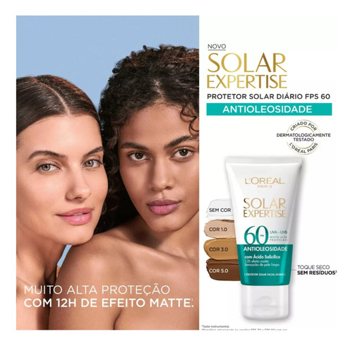 Protetor Solar Loréal Paris Antioleosidade Fps60 Cor 1.0 40g